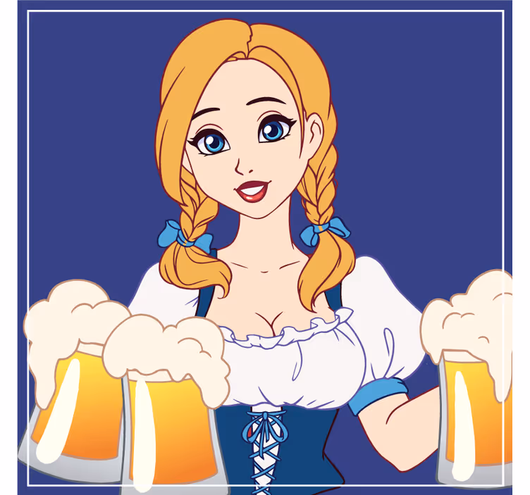 Posavasos cerveza ilustración de bartender alegre - TenVinilo