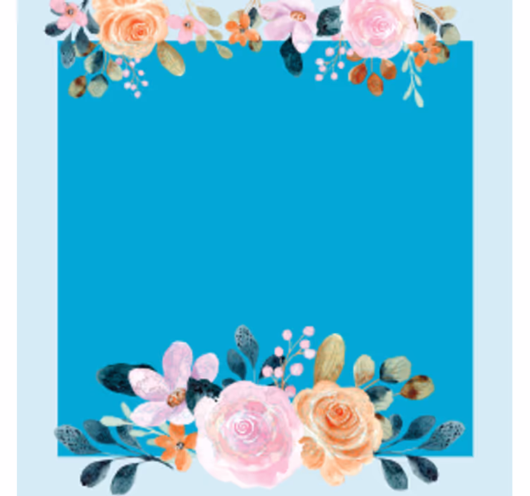 Posavasos personalizable rectángulo floral - TenVinilo