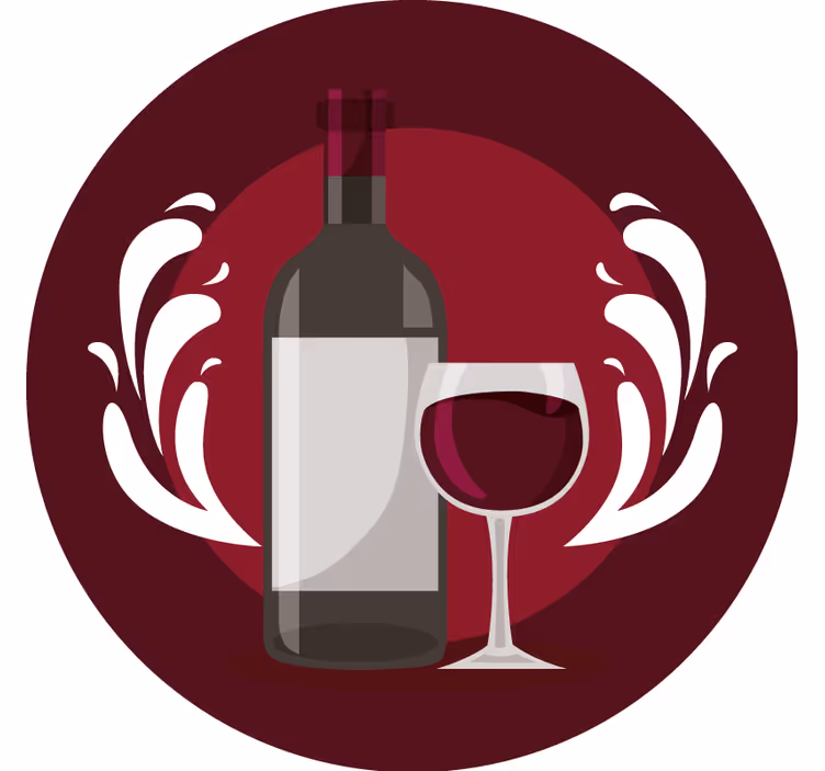 Posavasos cerveza botella de vino y copa - TenVinilo