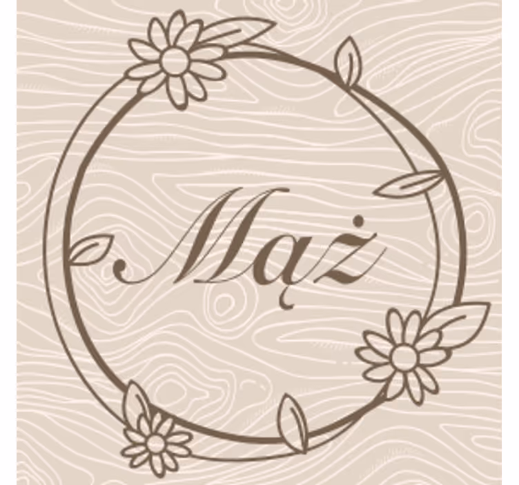 Posavasos personalizable marco floral monograma - TenVinilo