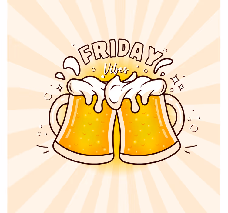 Posavasos cerveza brindis por la diversión del viernes - TenVinilo