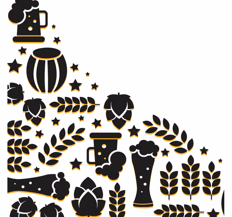 Posavasos cerveza composición de elementos de cerveza - TenVinilo