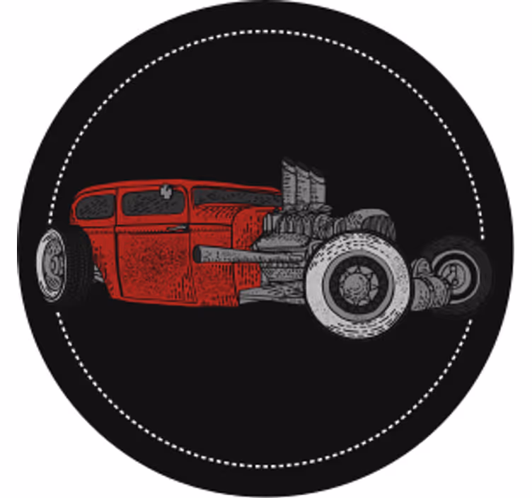 Posavasos vintage ilustración de hot rod clásico - TenVinilo