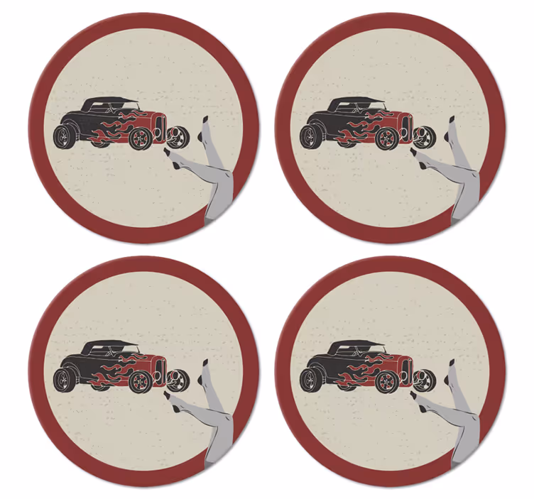 Posavasos vintage Piernas de niña y coche - TenVinilo