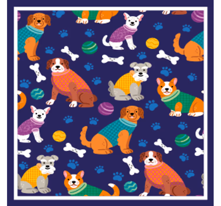 Posavasos personalizable patrones de perros coloridos - TenVinilo