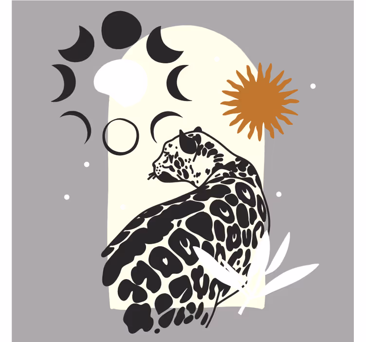 Posavasos frikis silueta de leopardo elegante - TenVinilo