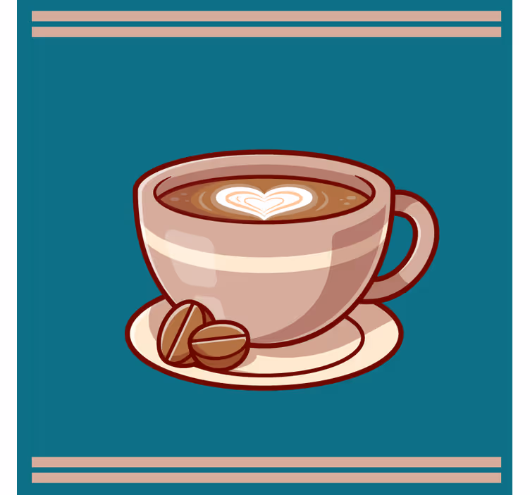 Posavasos moderno taza de café con corazón - TenVinilo