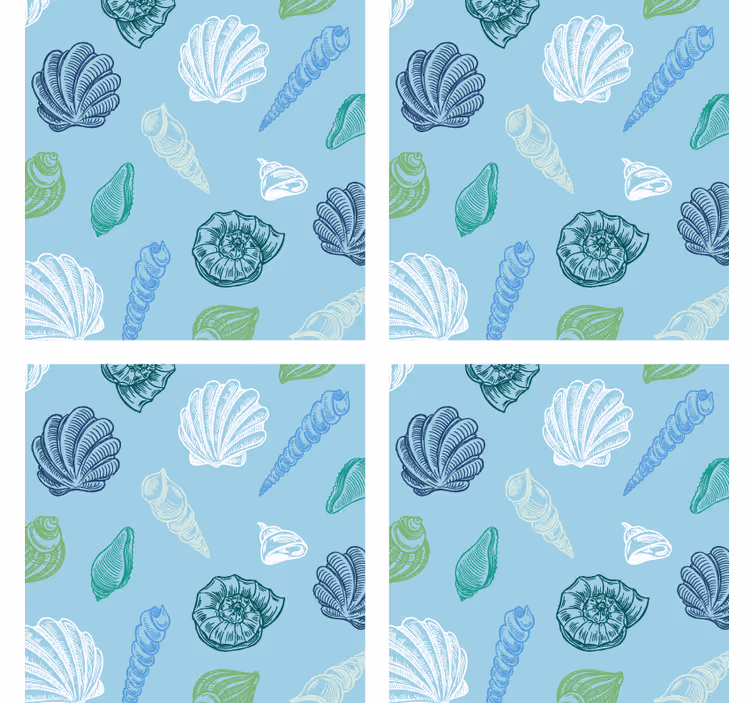 Posavasos textura motivos de conchas marinas - TenVinilo
