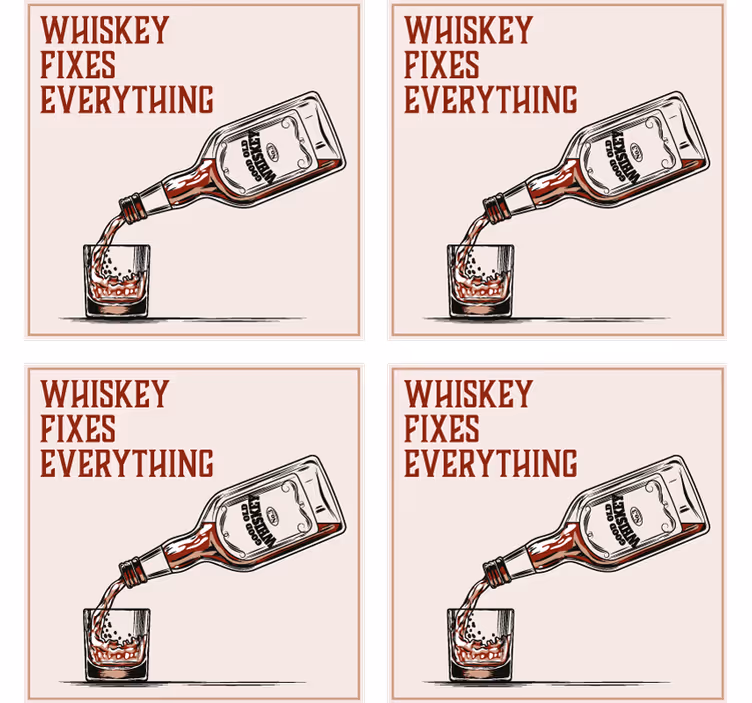 Posavasos con frases de vertido de whiskey - TenVinilo