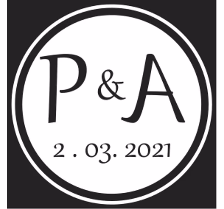 Posavasos personalizable con iniciales en monograma - TenVinilo