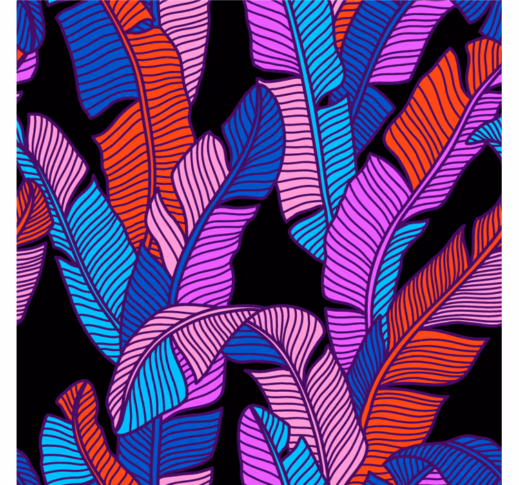 Posavasos textura patrones de hojas vibrantes - TenVinilo