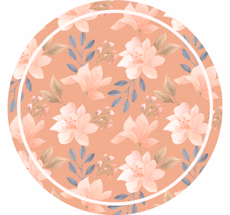 Posavasos moderno patrón floral con hojas - TenVinilo