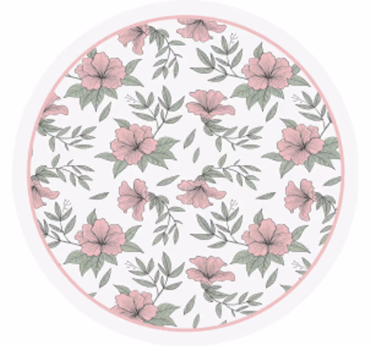 Posavasos textura patrón floral redondo - TenVinilo