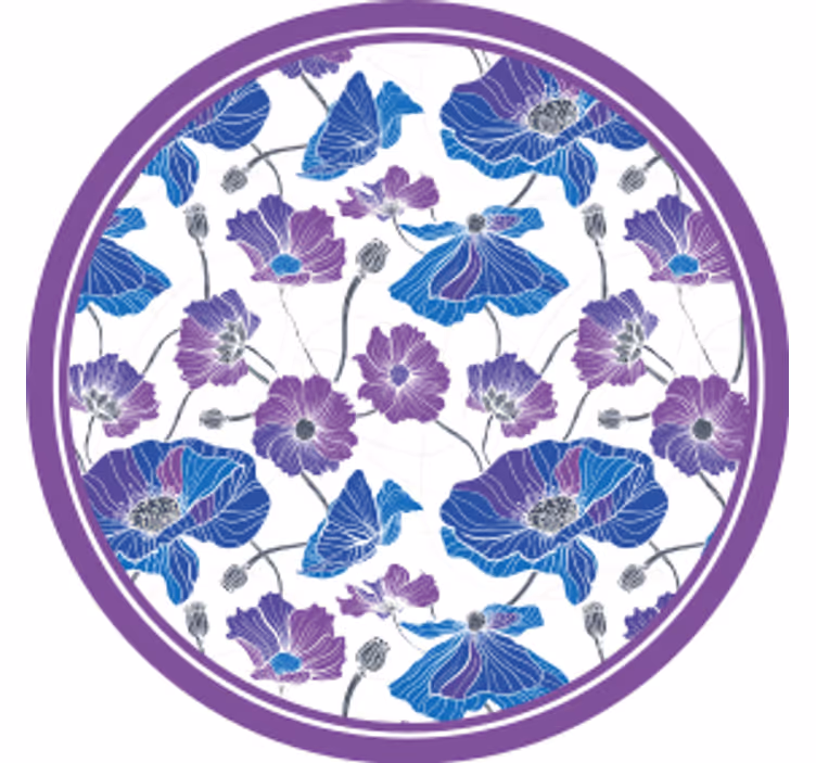 Posavasos moderno con motivo floral en tonos morados - TenVinilo