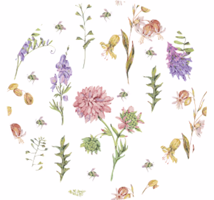 Posavasos textura con acentos florales - TenVinilo
