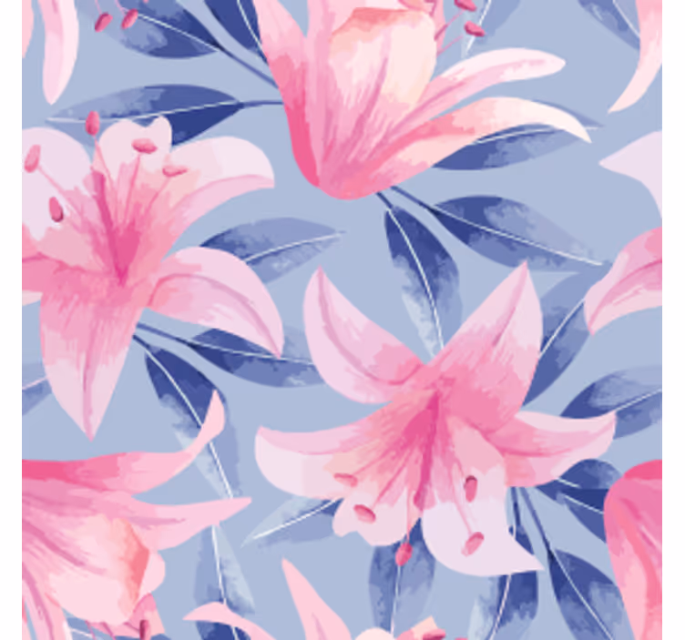 Posavasos textura patrón floral con lirios rosas - TenVinilo