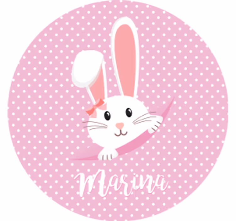 Posavasos vintage personaje de conejo con lazo - TenVinilo
