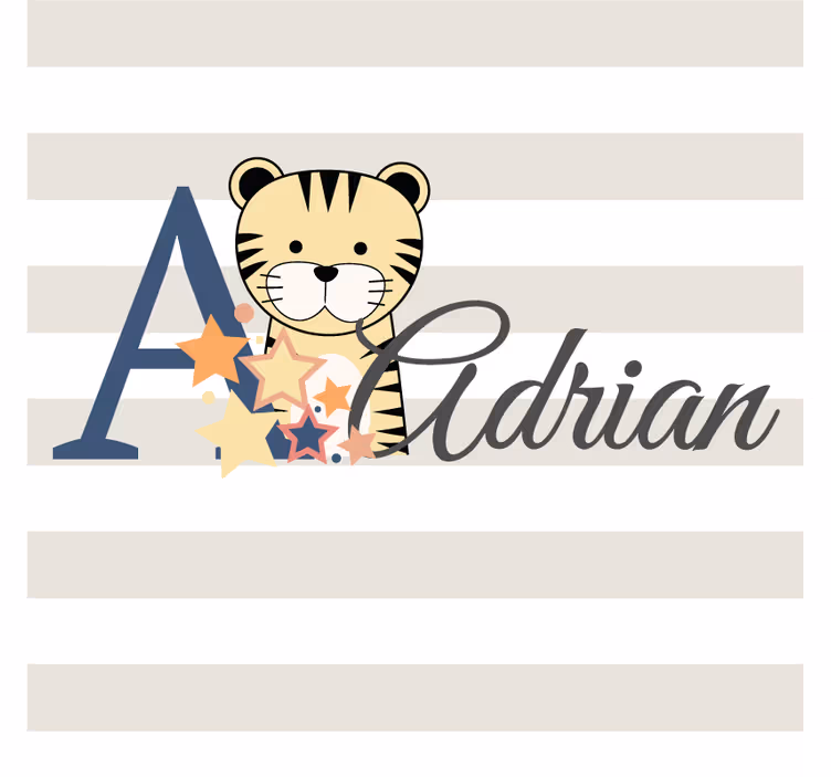 Posavasos personalizable ilustración de tigre juguetón - TenVinilo