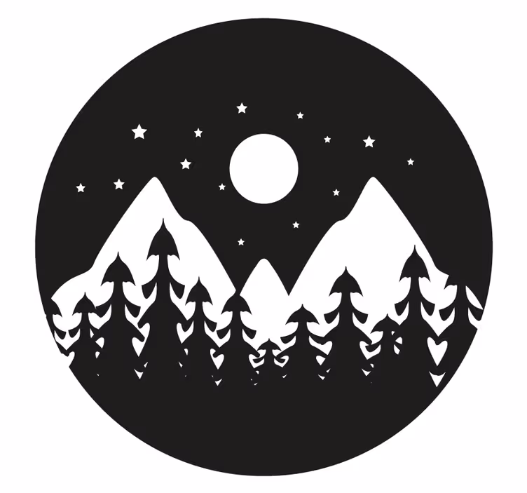 Posavasos textura paisaje nocturno en montaña - TenVinilo