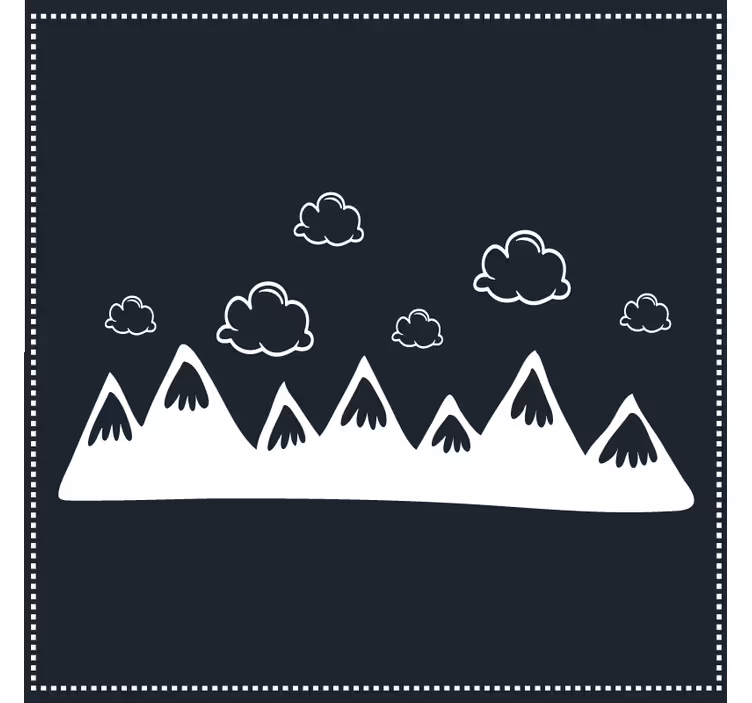 Posavasos textura silueta de montañas con nubes - TenVinilo