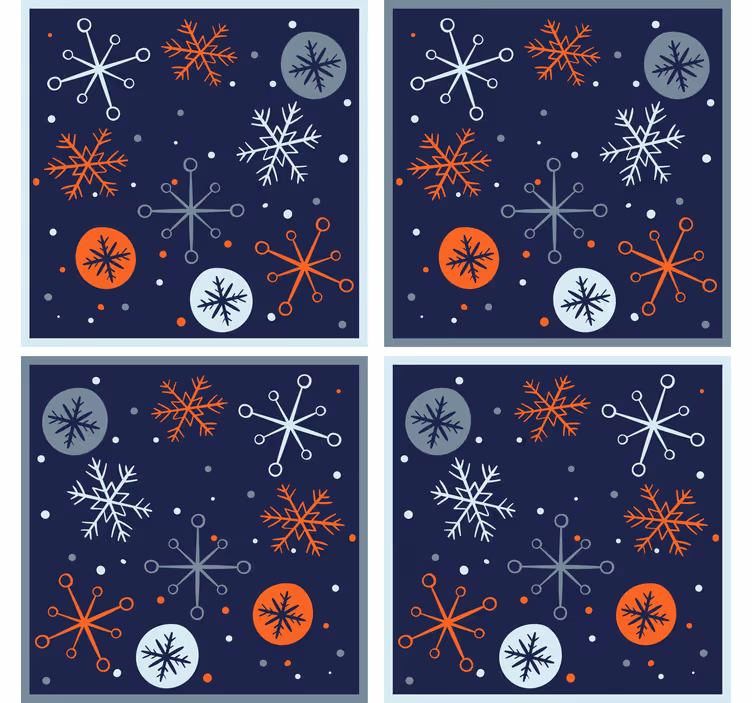 Posavasos navideño diseño con copos de nieve - TenVinilo