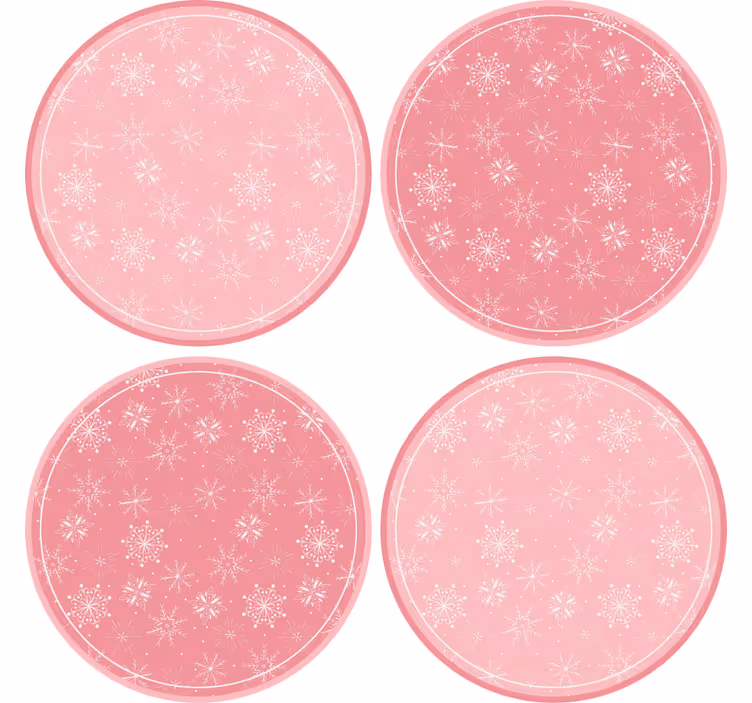 Posavasos navideño set de patrones de copos de nieve - TenVinilo