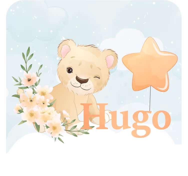 Posavasos personalizable león fantástico con estrella - TenVinilo