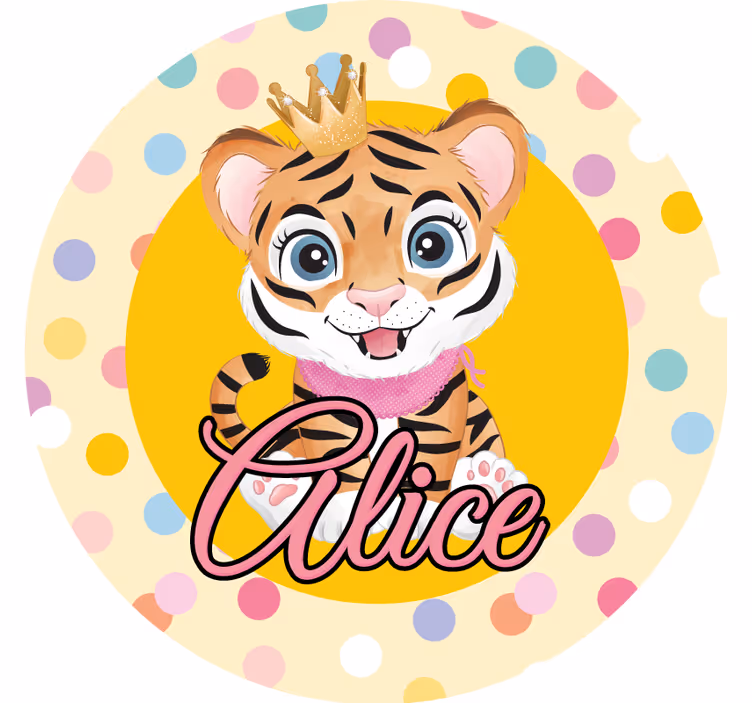 Posavasos personalizable tigre coronado - TenVinilo