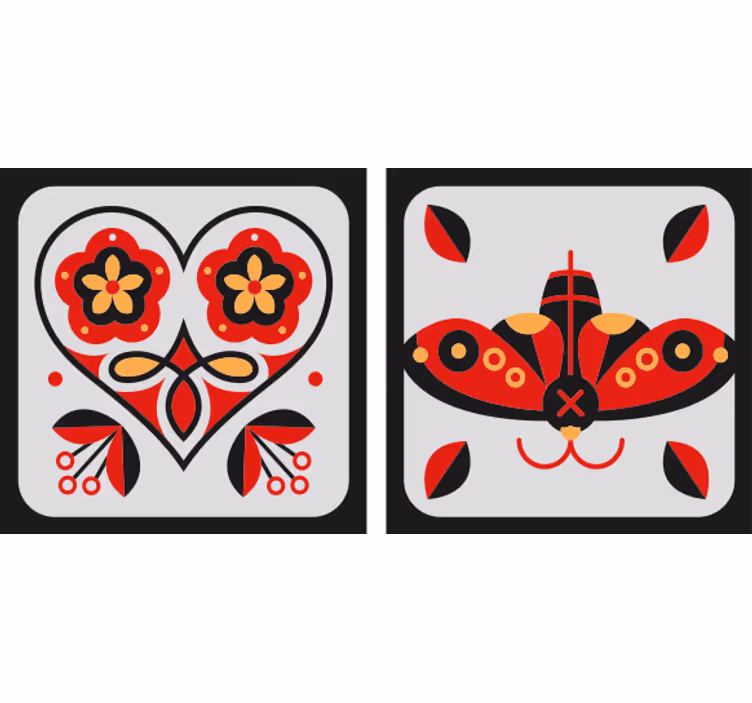 Posavasos frikis motivos de corazones y mariposas - TenVinilo