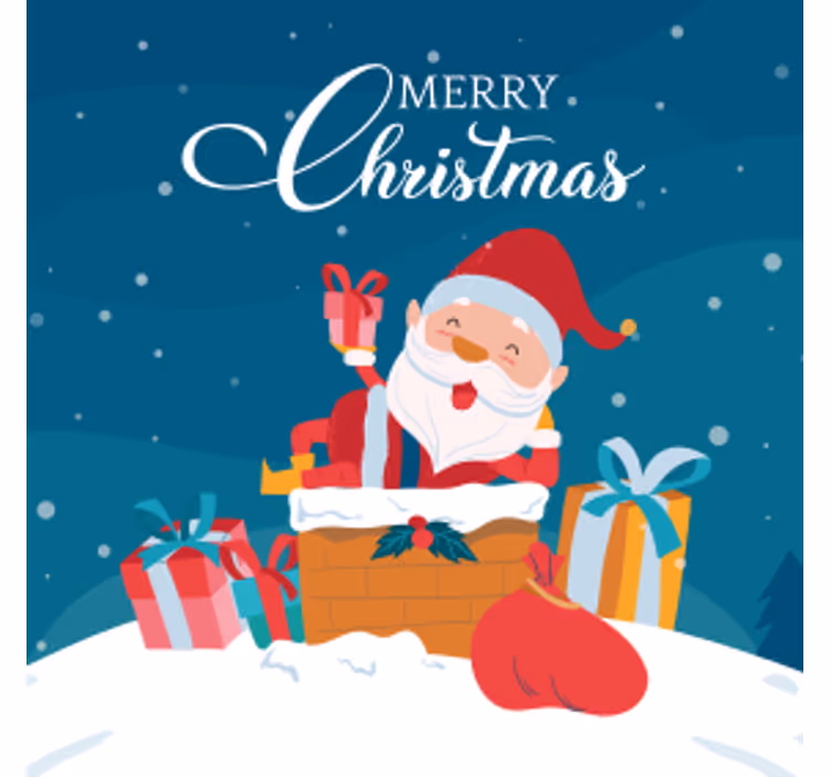 Posavasos navideño santa claus con regalos - TenVinilo