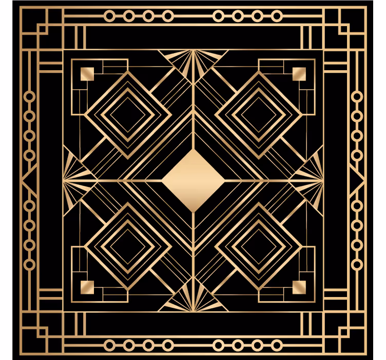 Posavasos textura patrón geométrico con acentos dorados - TenVinilo