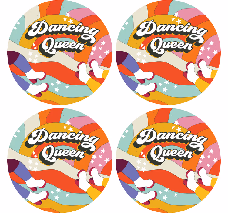 Posavasos personalizable diseño de pies de baile coloridos - TenVinilo