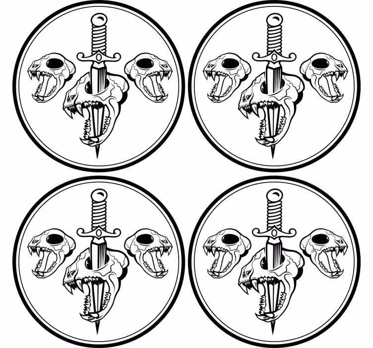 Posavasos frikis calavera y espada - TenVinilo