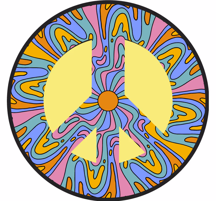 Posavasos frikis símbolo de paz vibrante - TenVinilo