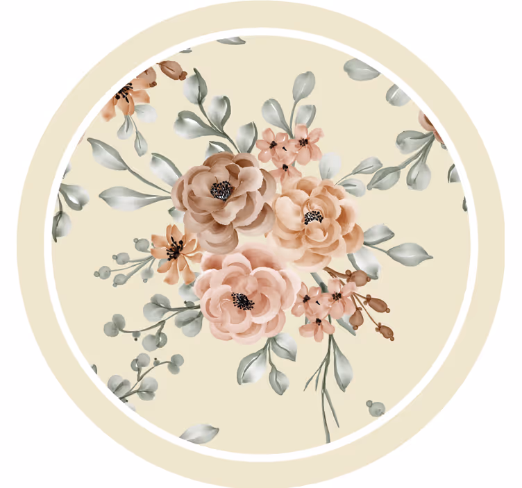 Posavasos vintage patrón de elegancia floral - TenVinilo