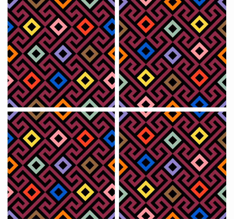 Posavasos textura patrón geométrico colorido - TenVinilo