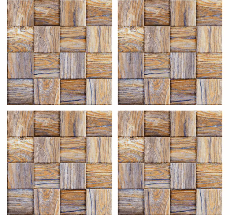 Posavasos textura patrón de madera tejida - TenVinilo