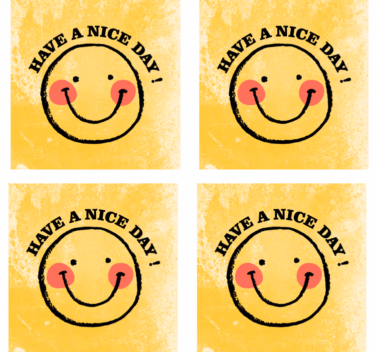 Posavasos con frases sonrisa alegre con saludo - TenVinilo