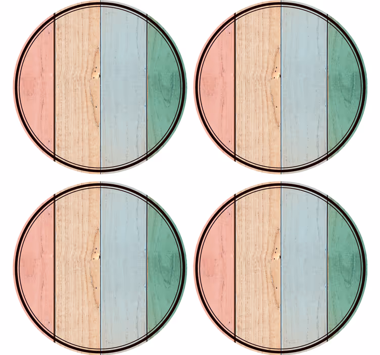 Posavasos textura tablones de madera coloridos - TenVinilo