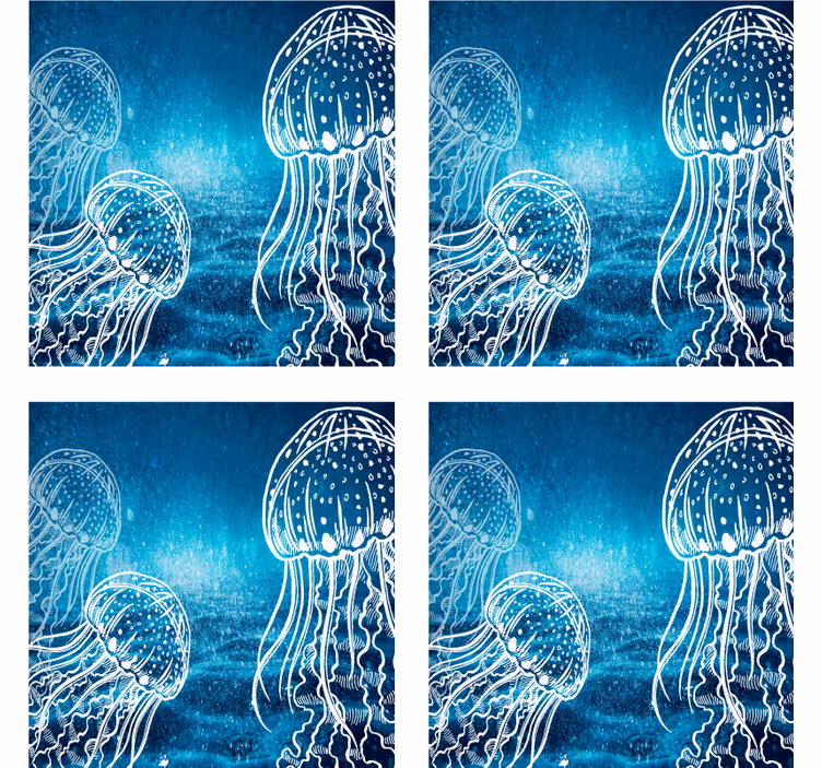 Posavasos textura patrones de medusas elegantes - TenVinilo