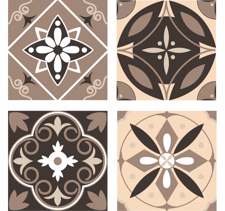 Posavasos textura juego de patrones florales geométricos - TenVinilo