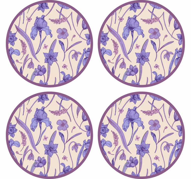 Hermoso prado de flor de azafrán más posavasos - TenVinilo