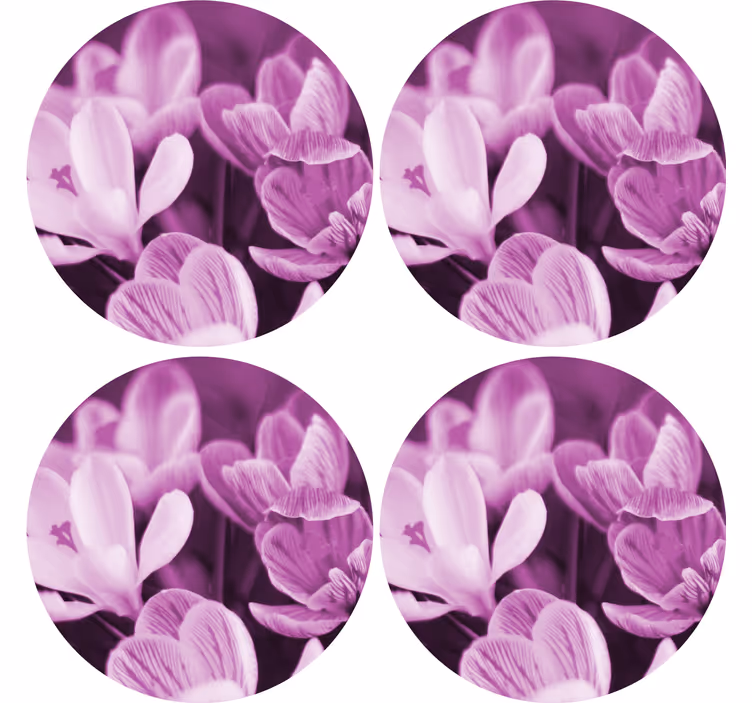 Posavasos textura elemento floral vibrante - TenVinilo