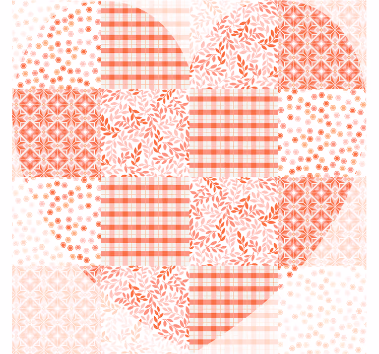 Posavasos navideño diseño de corazones en patchwork - TenVinilo