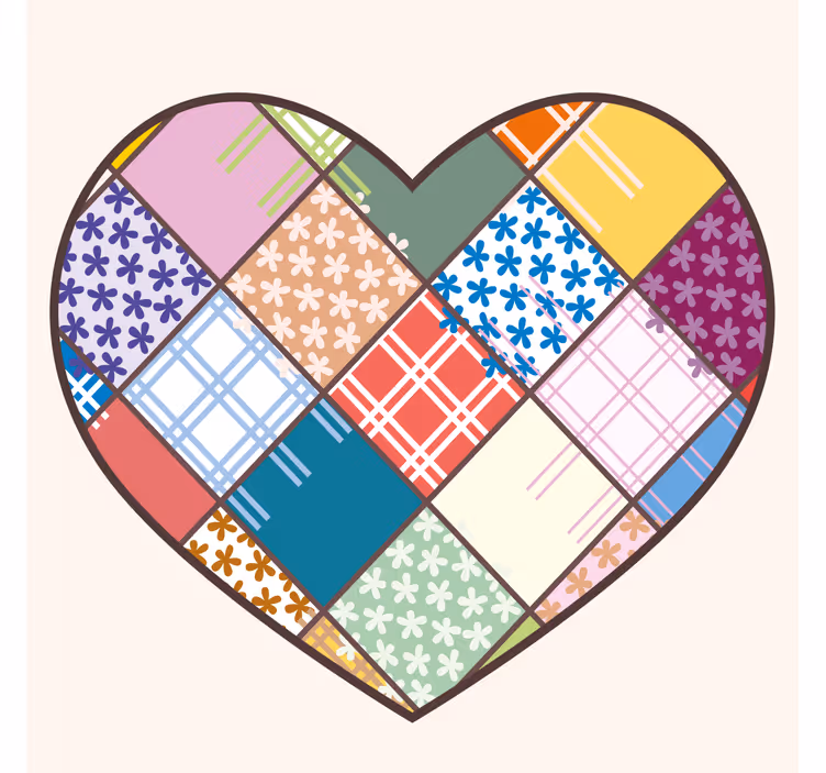 Posavasos textura patrón de corazones en patchwork - TenVinilo