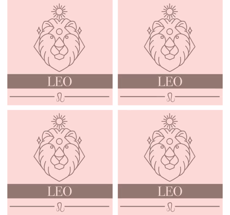 Posavasos personalizable emblema leo minimalista - TenVinilo