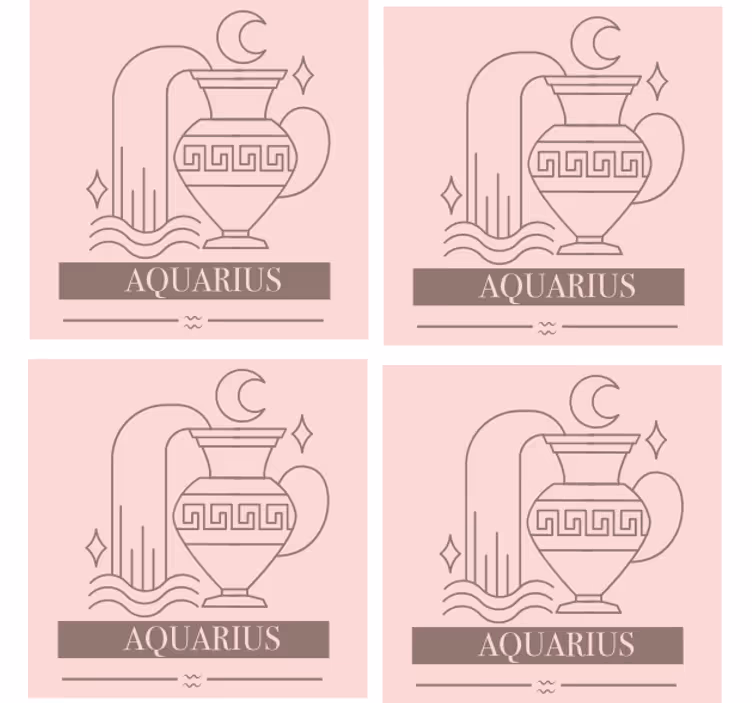 Posavasos con frases símbolo del zodiaco acuario - TenVinilo