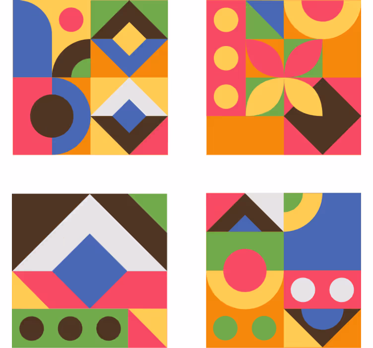 Posavasos textura formas geométricas coloridas - TenVinilo