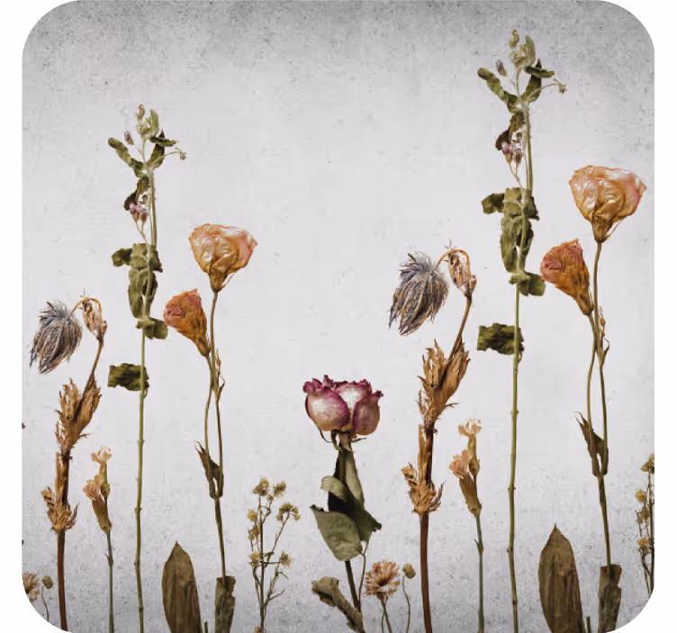 Posavasos textura arreglo floral seco - TenVinilo