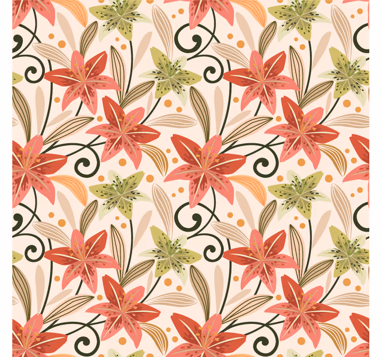 Posavasos textura acentos de patrón floral - TenVinilo